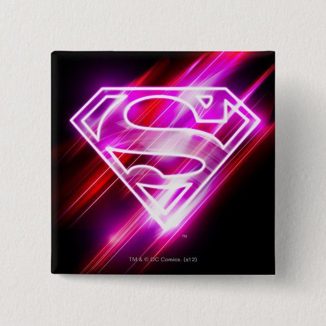 Chapa Cuadrada Supergirl Pink (Anverso)