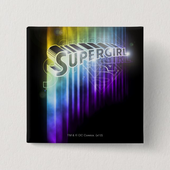 Chapa Cuadrada Supergirl Rainbow (Anverso)