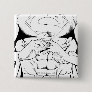 Chapa Cuadrada Superman Black and White 3