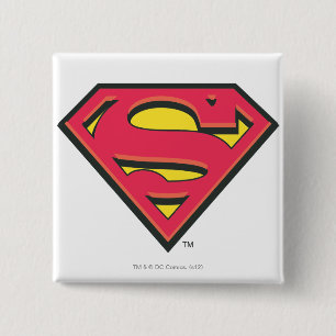 Chapa Cuadrada Superman S-Shield   Logotipo clásico