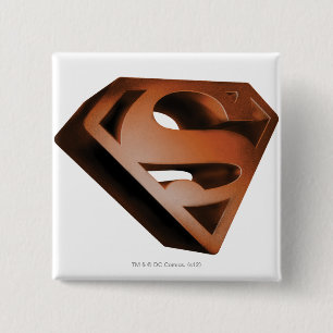 Chapa Cuadrada Superman S-Shield   Logotipo de grano 3D