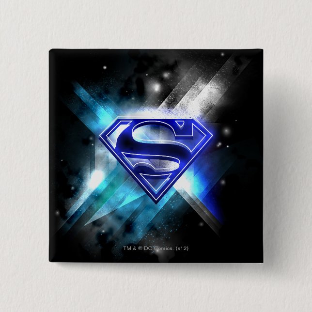 Chapa Cuadrada Superman Stylized | Logo de Blue White Crystal (Anverso)