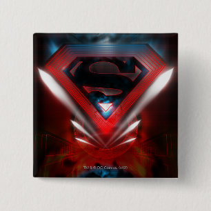 Chapa Cuadrada Superman Stylized   Logotipo futurista