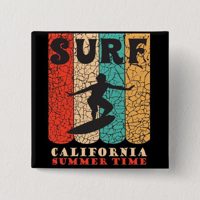 Chapa Cuadrada Surf California (Anverso)