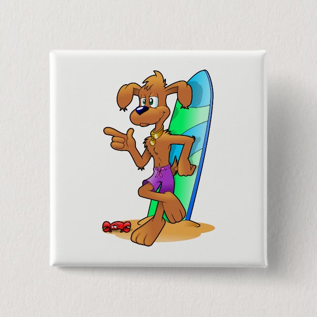 Chapa Cuadrada Surf Dog (Anverso)