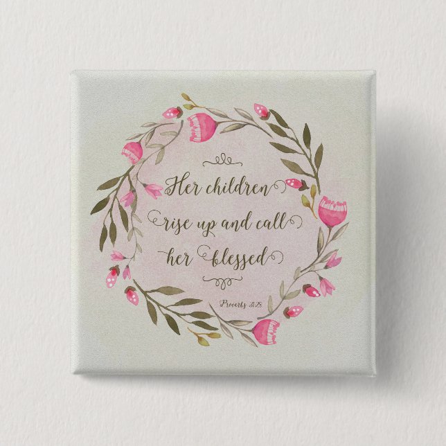 Chapa Cuadrada Sus hijos se levantan y la bendicen (Anverso)