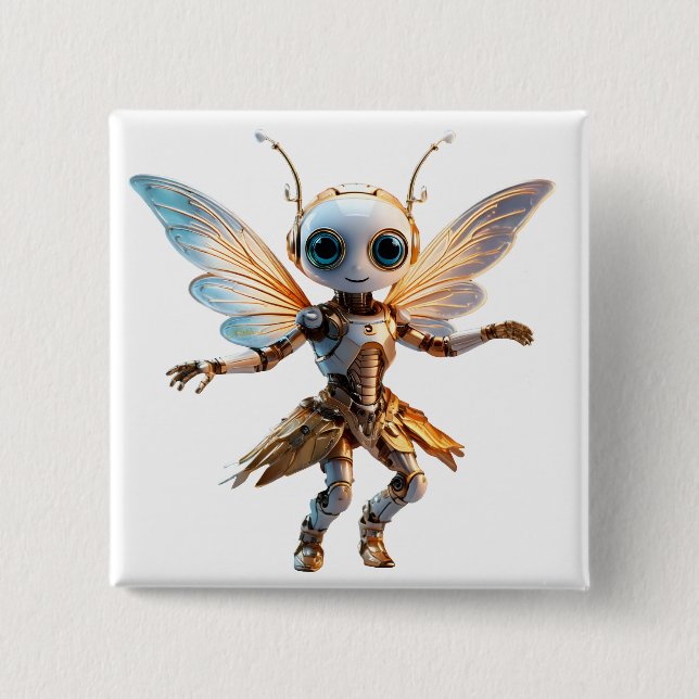 Chapa Cuadrada Sweet Ant Girl Dancing Robot Pixie (Anverso)