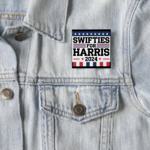 Chapa Cuadrada Swifties for Kamala Harris 2024 Vote Support