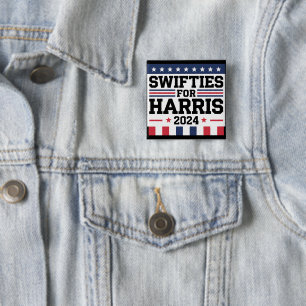 Chapa Cuadrada Swifties por Kamala Harris 2024 Apoyo al Voto 