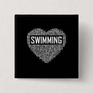 Chapa Cuadrada Swimming Heartach Swimmer Regalos Swift Lover