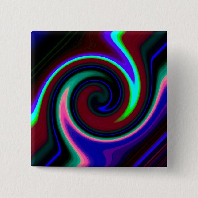 Chapa Cuadrada Swirl Retro Neon (Anverso)