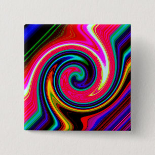 Chapa Cuadrada Swirl Retro Neon Red