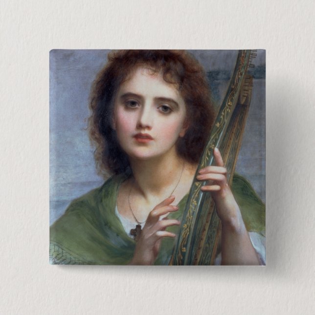 Chapa Cuadrada T31601 una señora con el Lyre (el panel) (Anverso)