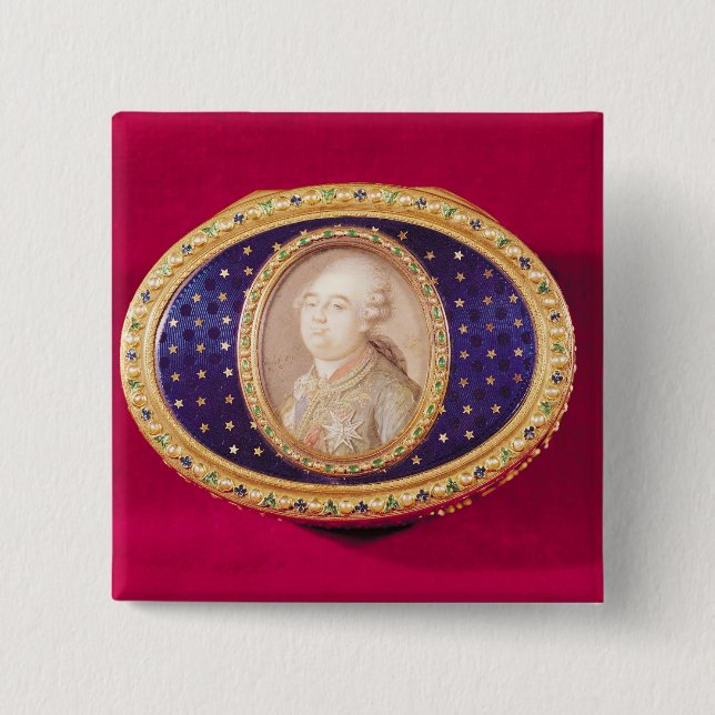 Chapa Cuadrada Tabaquera con una miniatura del retrato de Louis (Anverso)