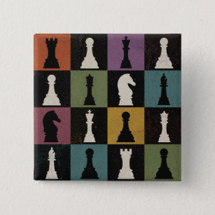 Chapa Cuadrada Tablero de color ajedrez vintage
