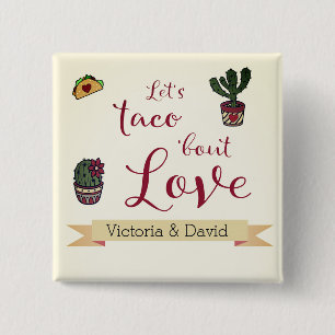 Chapa Cuadrada Taco 'acerca de amor Fiesta Temática Ducha de Pare
