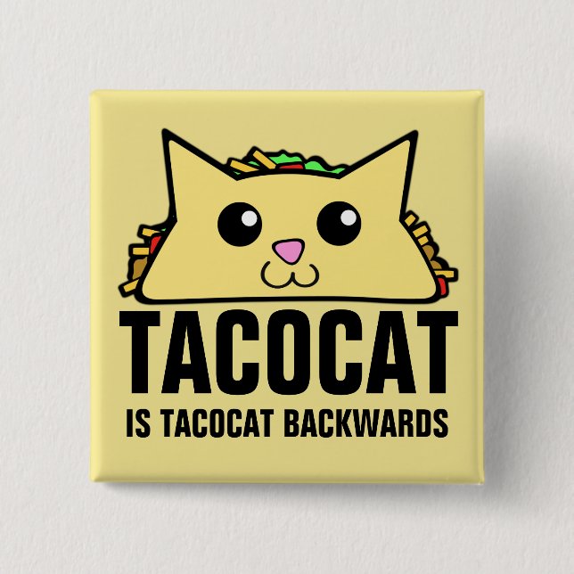 Chapa Cuadrada Tacocat hacia atrás (Anverso)