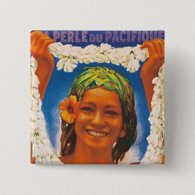 Chapa Cuadrada Tahiti ~ La Perle du Pacifique (Anverso)