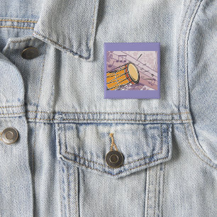 Chapa Cuadrada Tambor tradicional de Bongo con notas musicales