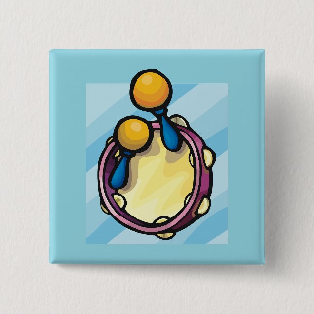 Chapa Cuadrada Tamborine And Maraccas (Anverso)