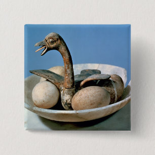 Chapa Cuadrada Tapa de un tarro del alabastro adornado con un