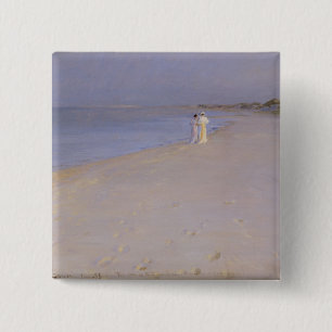 Chapa Cuadrada Tarde en la playa del sur, Skagen, 1893 del verano