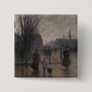 Chapa Cuadrada Tarde lluviosa en la avenida de Hennepin, c.1902
