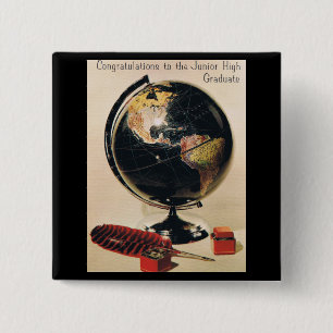Chapa Cuadrada Tarjeta de graduación retro