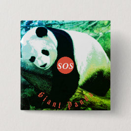Chapa Cuadrada tarjeta de insignia Panda - gran