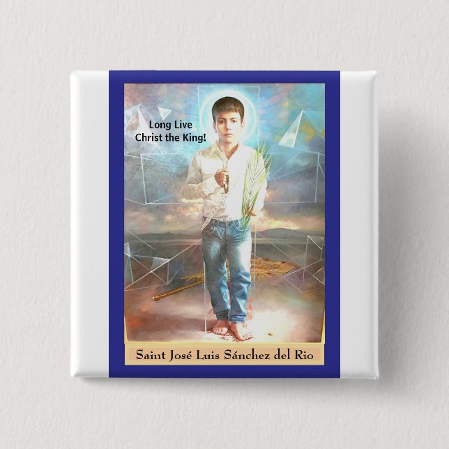 Chapa Cuadrada Tarjeta de San José Luis Sánchez del Río (Anverso)