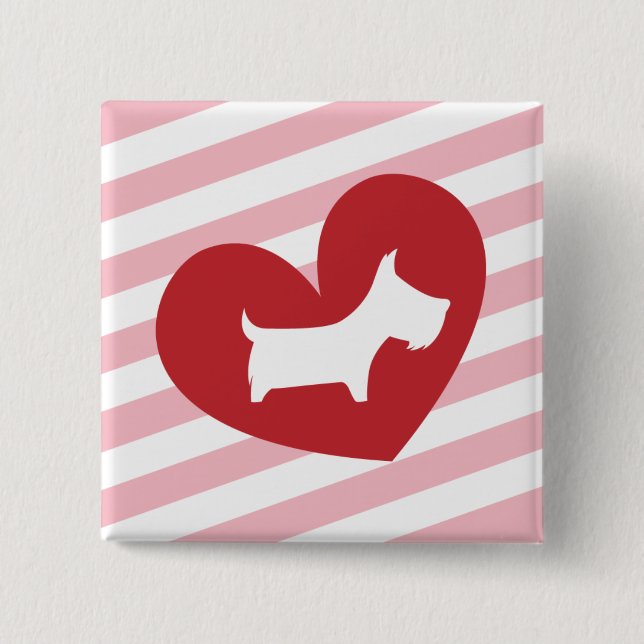 Chapa Cuadrada Tarjeta del día de San Valentín de Scotty (Anverso)