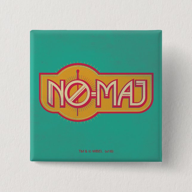 Chapa Cuadrada Tarjeta roja y amarilla NO-MAJ™ (Anverso)