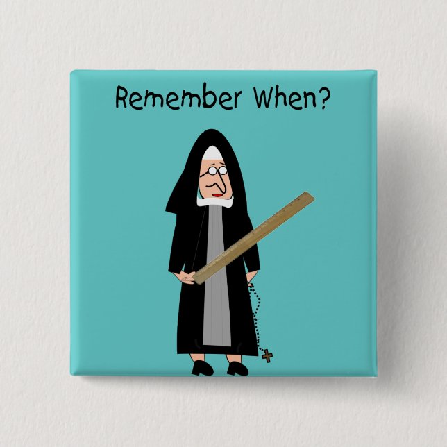 Chapa Cuadrada Tarjetas divertidas de la monja: Las monjas (Anverso)