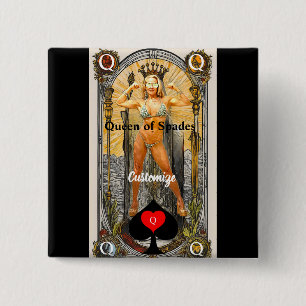 Chapa Cuadrada Tarot Card Queen of Spades Thunder_Cove