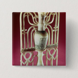 Chapa Cuadrada Tarro floral del unguent, de la tumba de