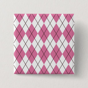Chapa Cuadrada Tartan de los 70 Rosa Dedito