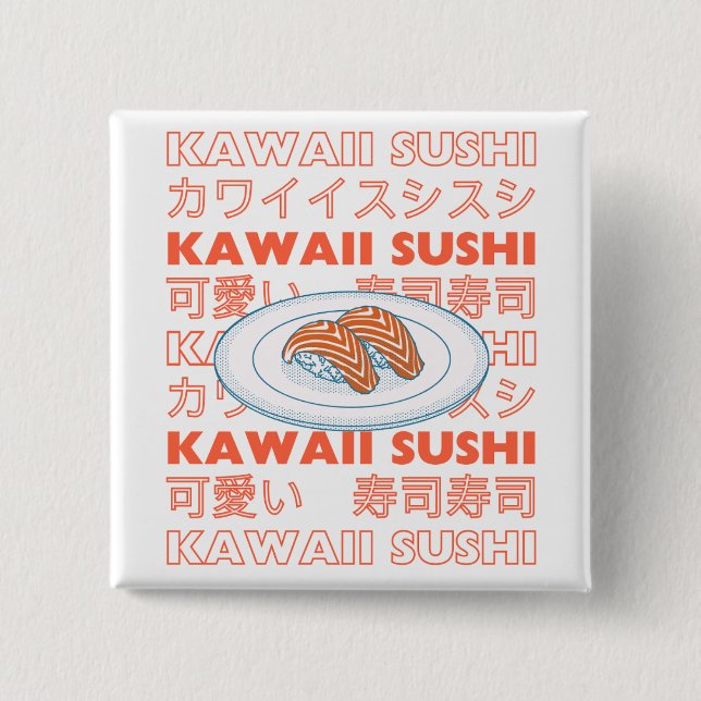 Chapa Cuadrada Taste of Japan Text & Sushi (Anverso)