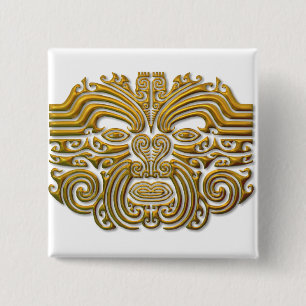 Chapa Cuadrada Tatuaje maorí - Oro