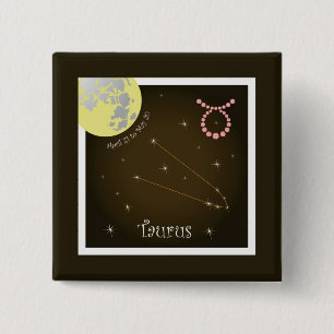 Chapa Cuadrada Taurus el abril 21 to May 20 Button