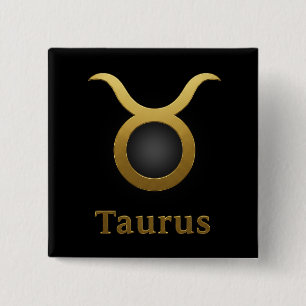 Chapa Cuadrada Taurus Zodiac Sign / Pin Cuadrado Tauro