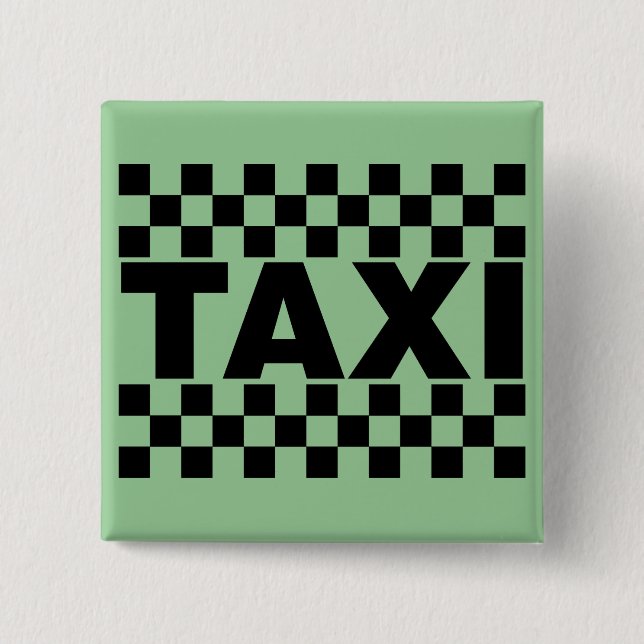 Chapa Cuadrada Taxi ~ Taxi Cab ~ Coche De Alquiler (Anverso)