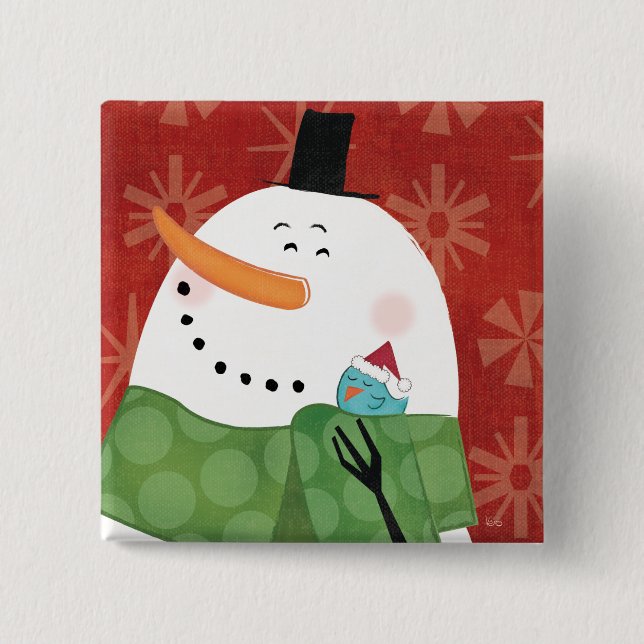 Chapa Cuadrada Taza azul del navidad con cacao oscuro (Anverso)