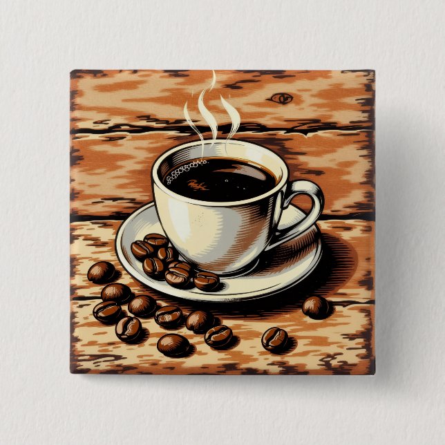 Chapa Cuadrada Taza de café (Anverso)