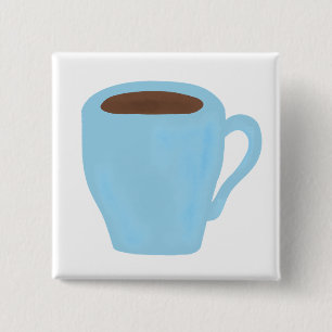 Chapa Cuadrada Taza De Café Azul Cielo Regalo