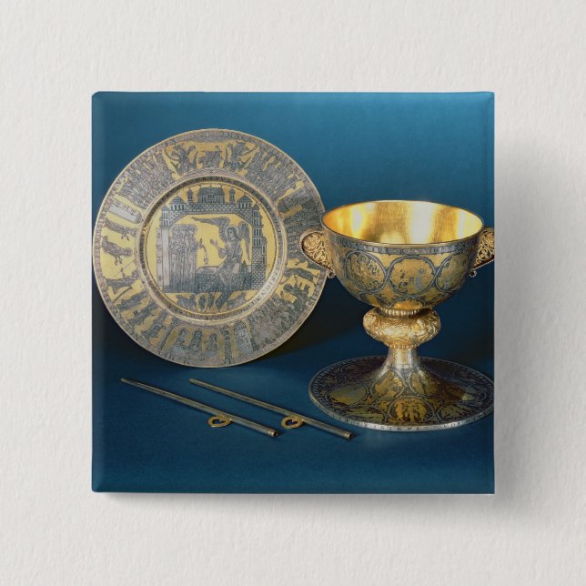 Chapa Cuadrada Taza, placa y fístulas de la comunión (Anverso)