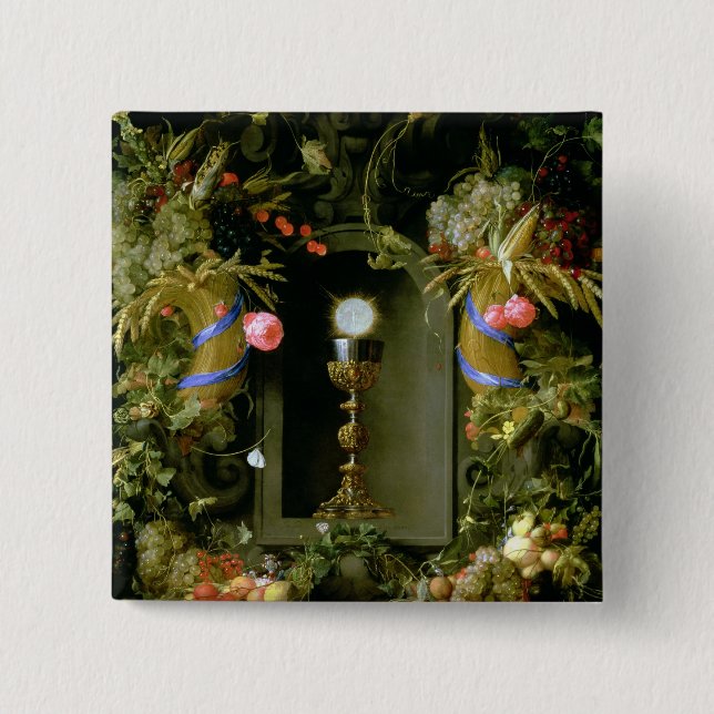 Chapa Cuadrada Taza y anfitrión de la comunión (Anverso)