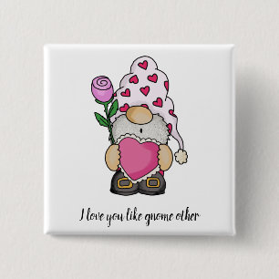 Chapa Cuadrada Te amo como otro amor de San Valentín gnomo