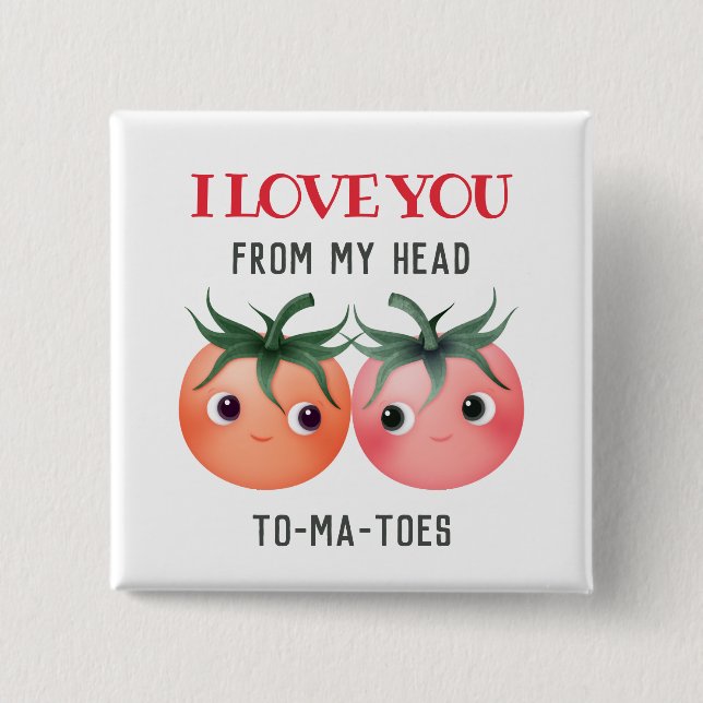 Chapa Cuadrada Te amo desde mi cabeza hasta mis dedos unos tierno (Anverso)