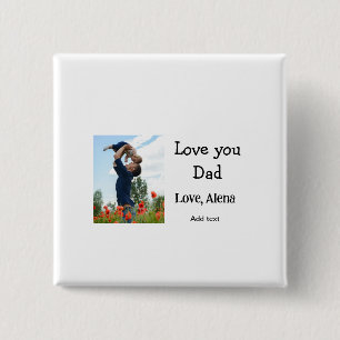 Chapa Cuadrada Te amo papá día del padre elegante añadir texto de