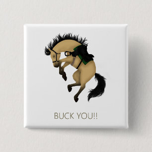 Chapa Cuadrada ¡Te Embalo! Caballo Buckskin Divertido